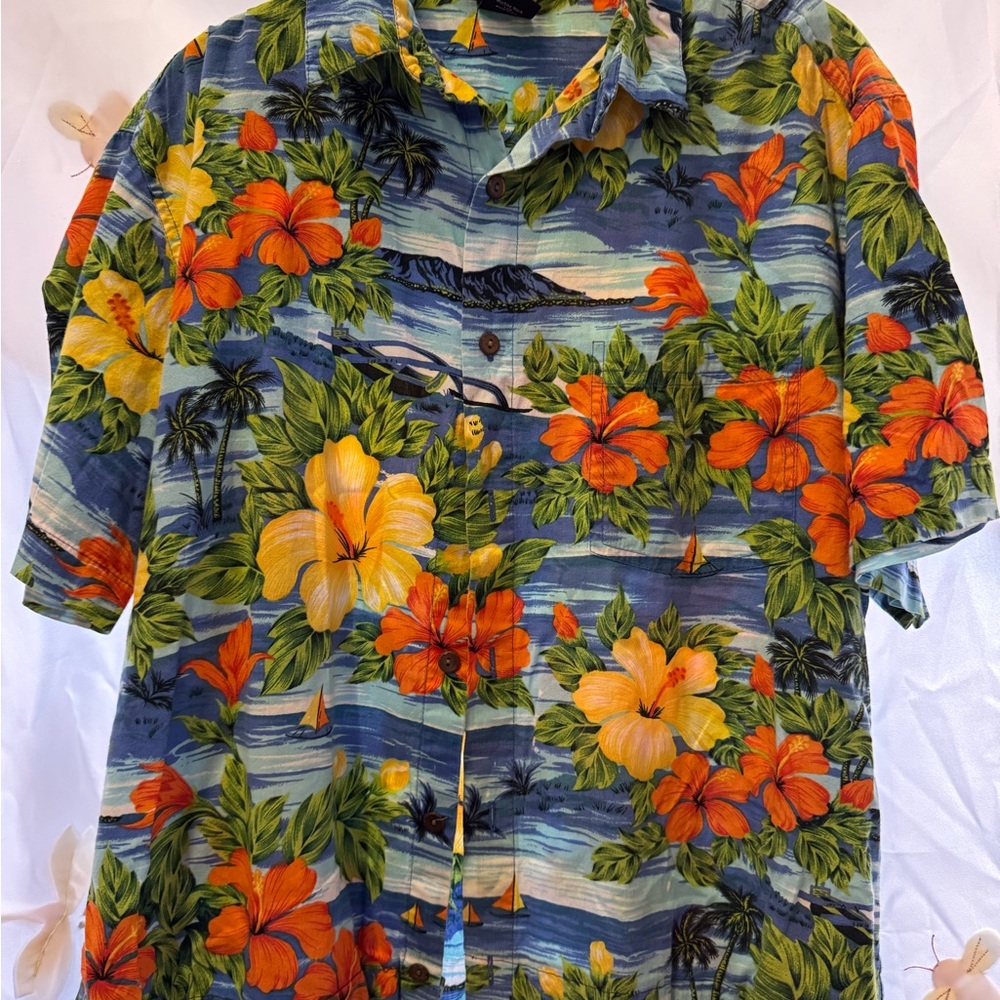 Squish Wear Tropical Floral Men's Casual Button Down Shirt